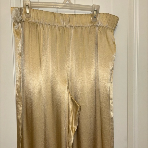 J. Crew Astrid Wide Leg Pant in Luster Crepe Satin Size 16 Champagne Off White - Picture 4 of 10